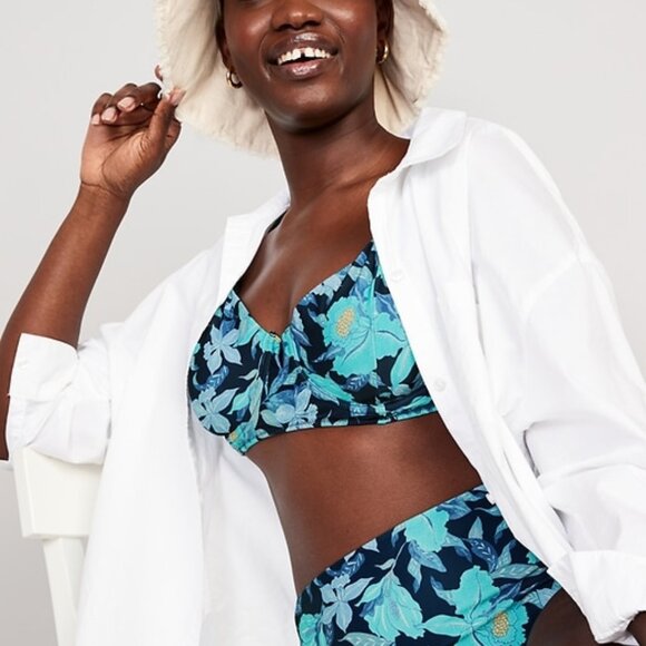 NEW Plus Size 4X Old Navy Womens Swimsuit Bikini Set Floral High Waist Bottoms - Picture 7 of 9